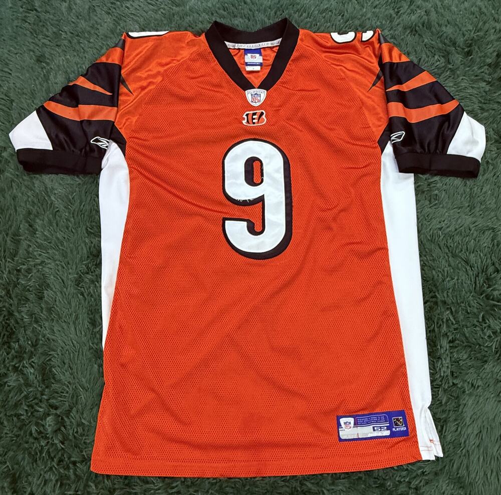 VTG Reebok NFL Cincinnati Bengals Carson Palmer Jersey Men's Sz 52 Orange Black